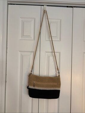 The Sak Beige, White & Black Woven Crossbody Bag